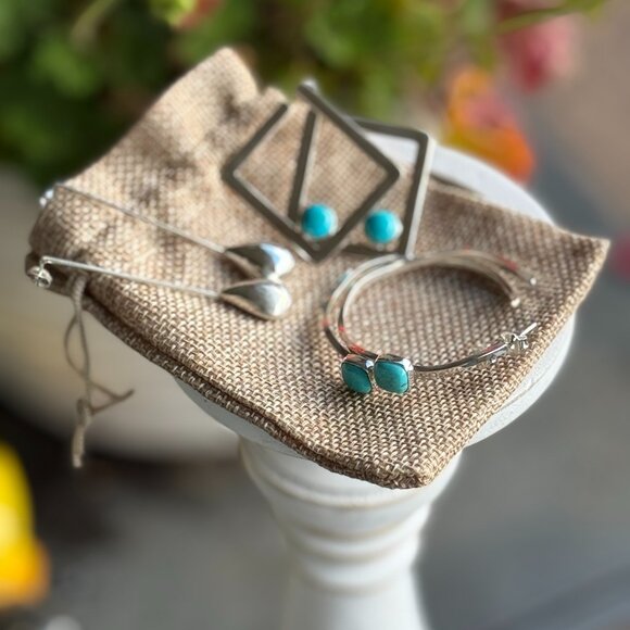 Handmade Sterling Silver Long Drop Earrings - Picture 4 of 4